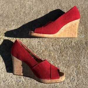 TOMS Red Wedges - Women’s SIZE 7